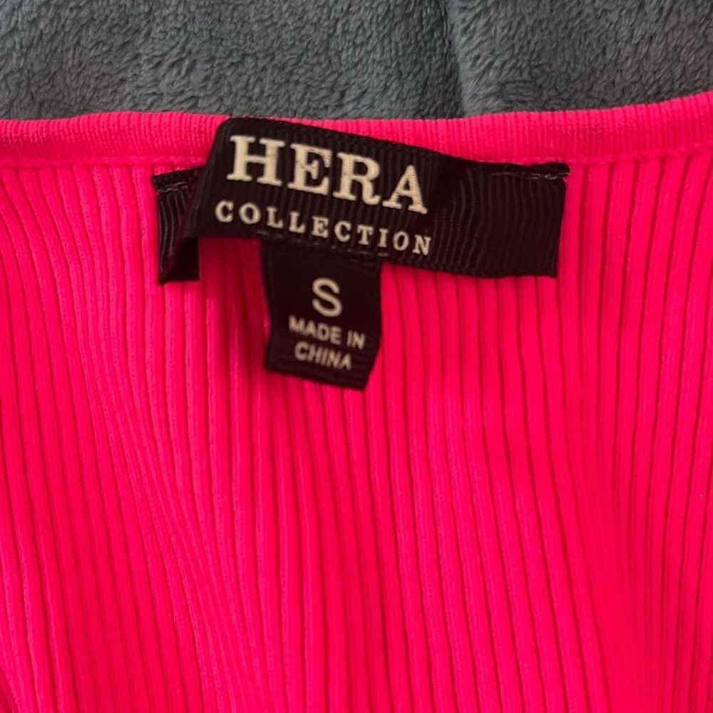 Hera Collection Neon Pink Ribbed Crop Top - Picture 5 of 5